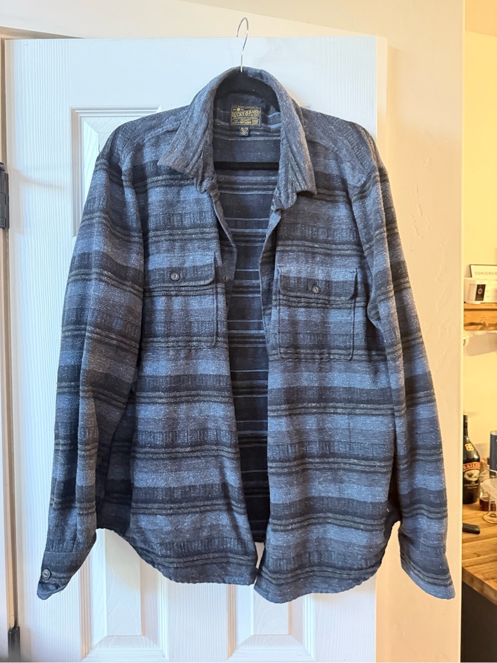 Lucky Brand Striped Button-Up Jacket